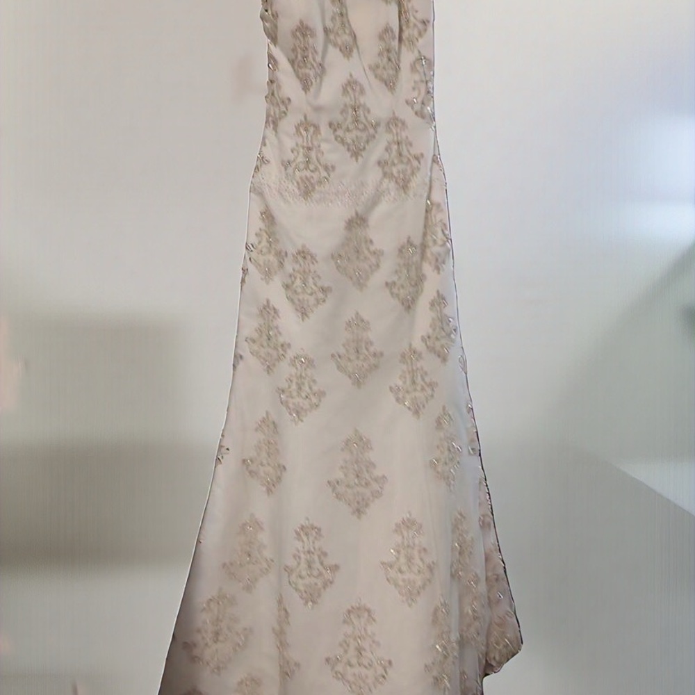 Elegant A Line Beaded Wedding Gown